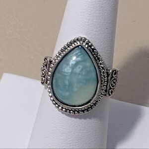 Silver Southwest Style Ring With Blue Stone